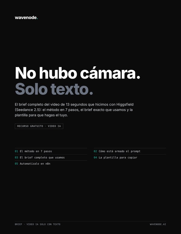 Portada del brief: No hubo cámara. Solo texto.